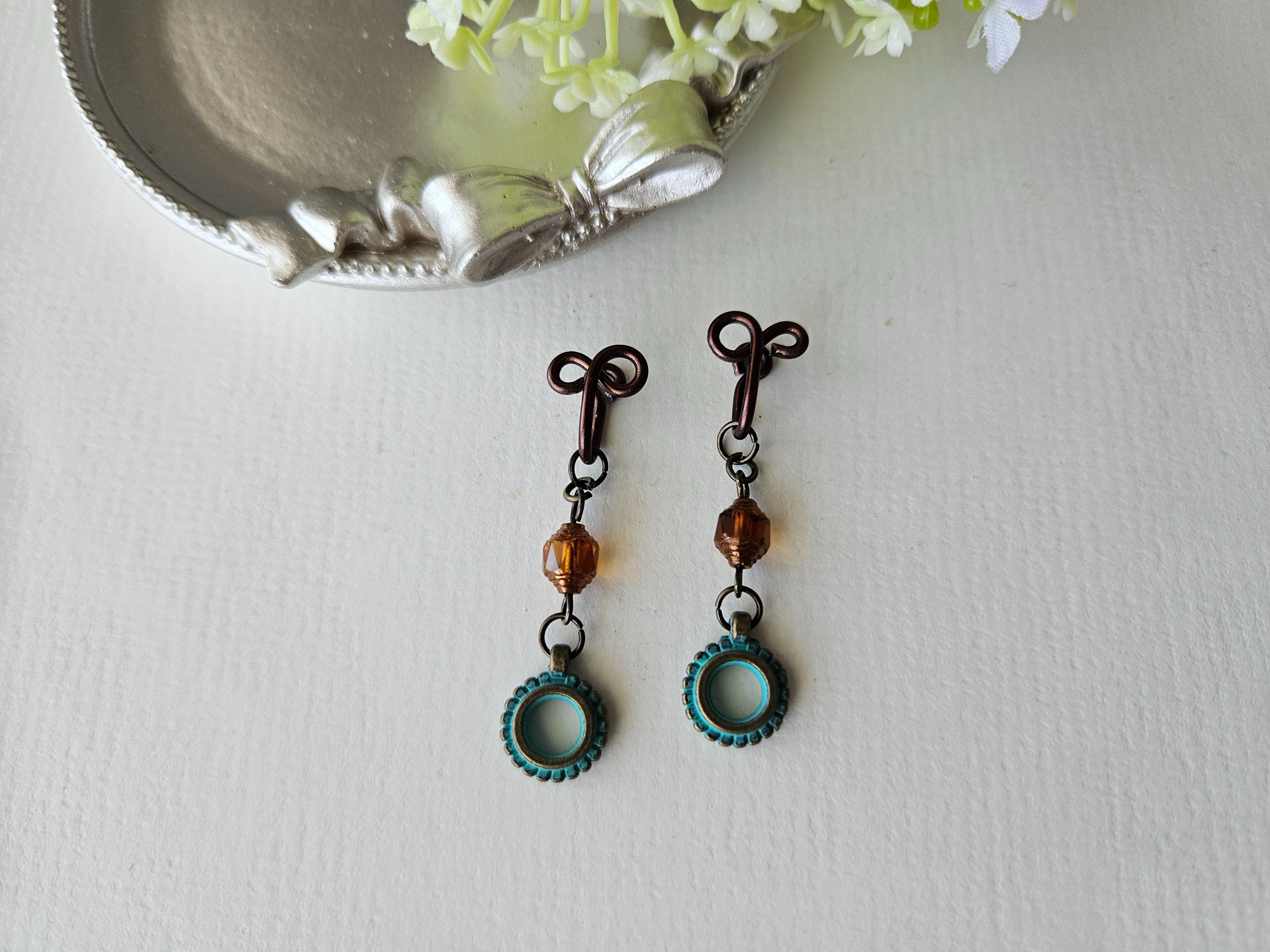 【輪轉】咖啡~無痛耳夾、夾式耳環、耳鉤~