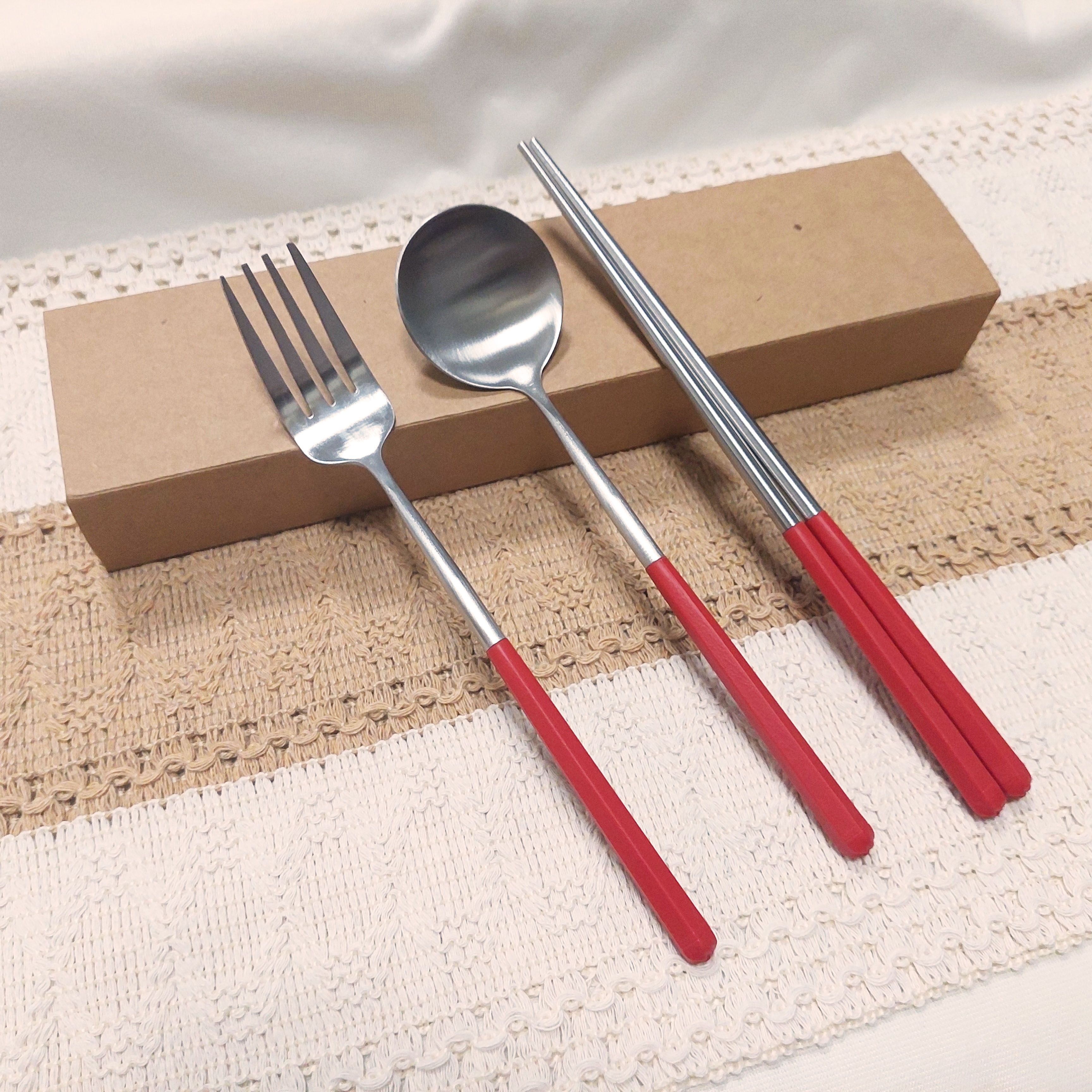 絕版出清-中國紅-六角輕量餐具組