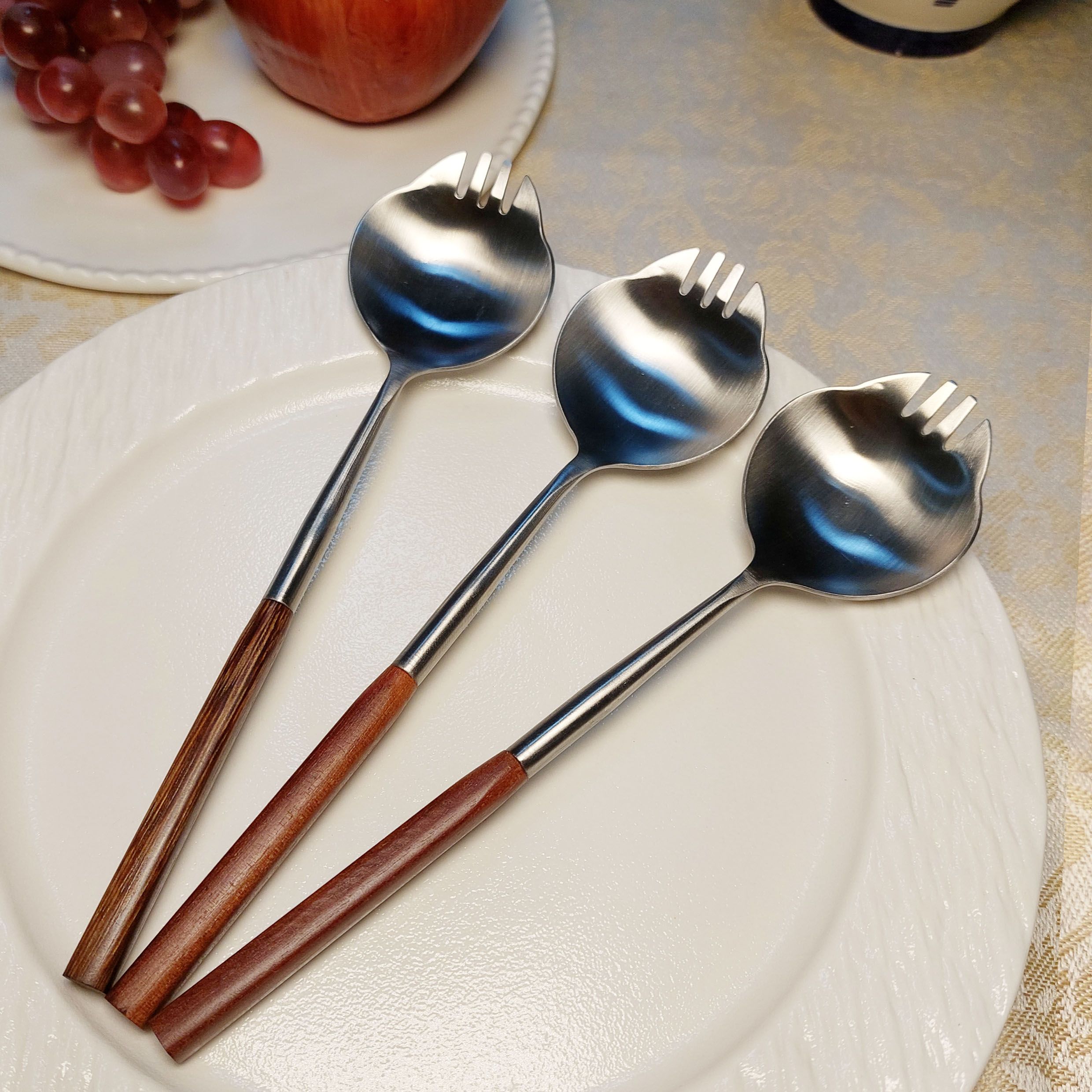 新品特價 好筷邸家 台灣製筷子 原木複合叉匙 叉匙 不銹鋼叉匙 虎斑叉匙 紅木叉匙 鐵木叉匙