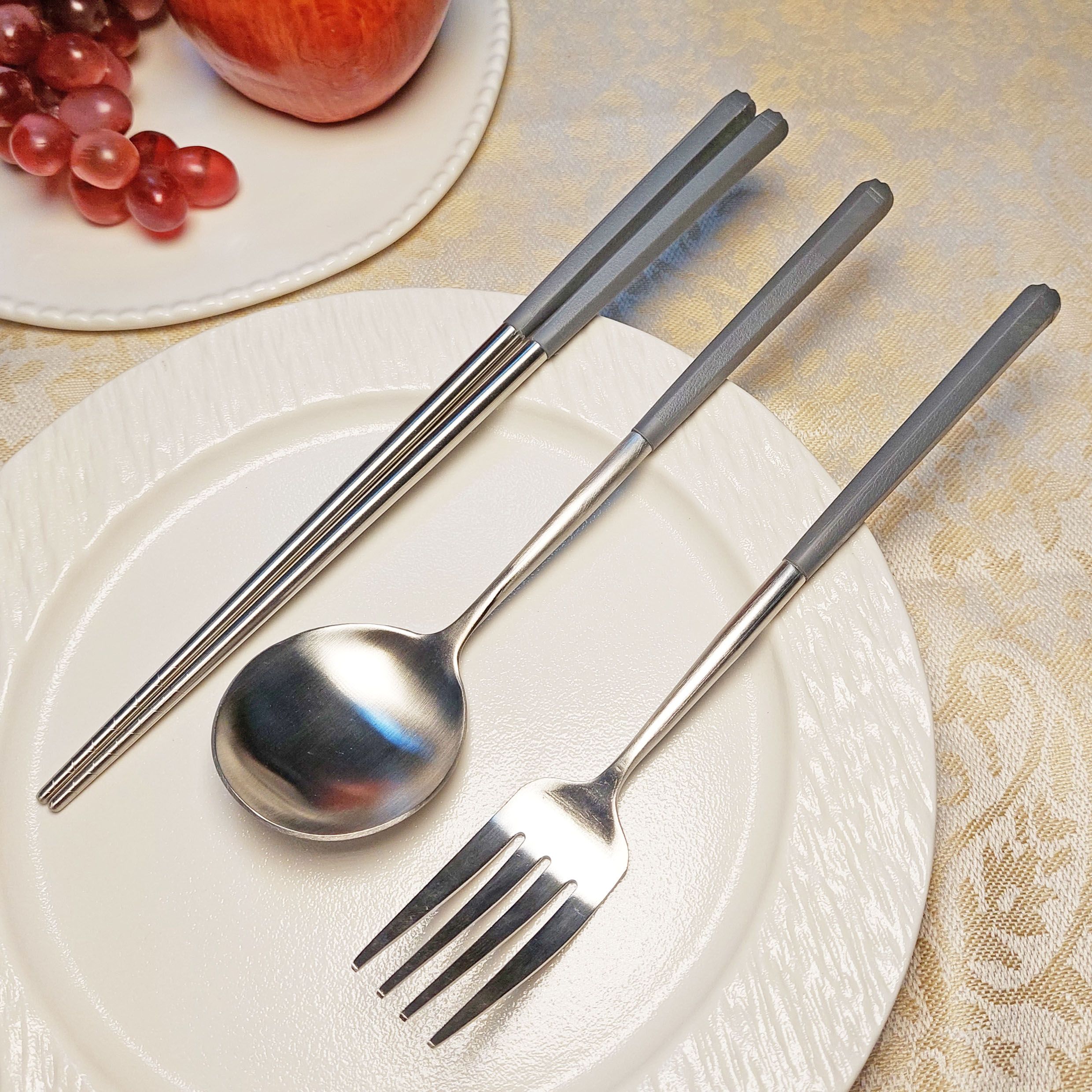 六角輕量餐具組（筷子+湯匙+叉子）