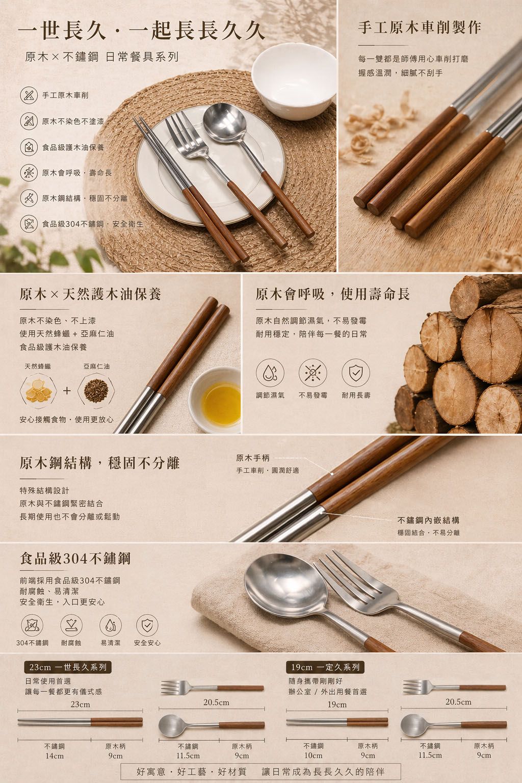 好筷邸家 台灣製 原木複合筷 一世久久 一定久 系列