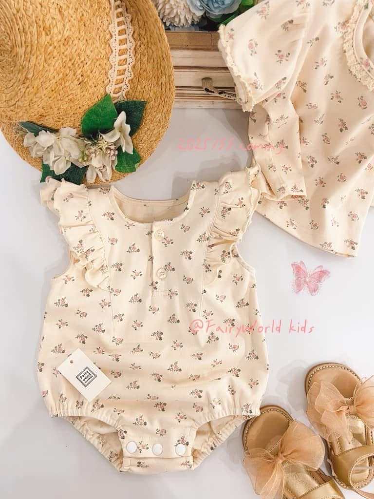 GOKOMI 夏日選品｜小花系荷葉袖包屁衣