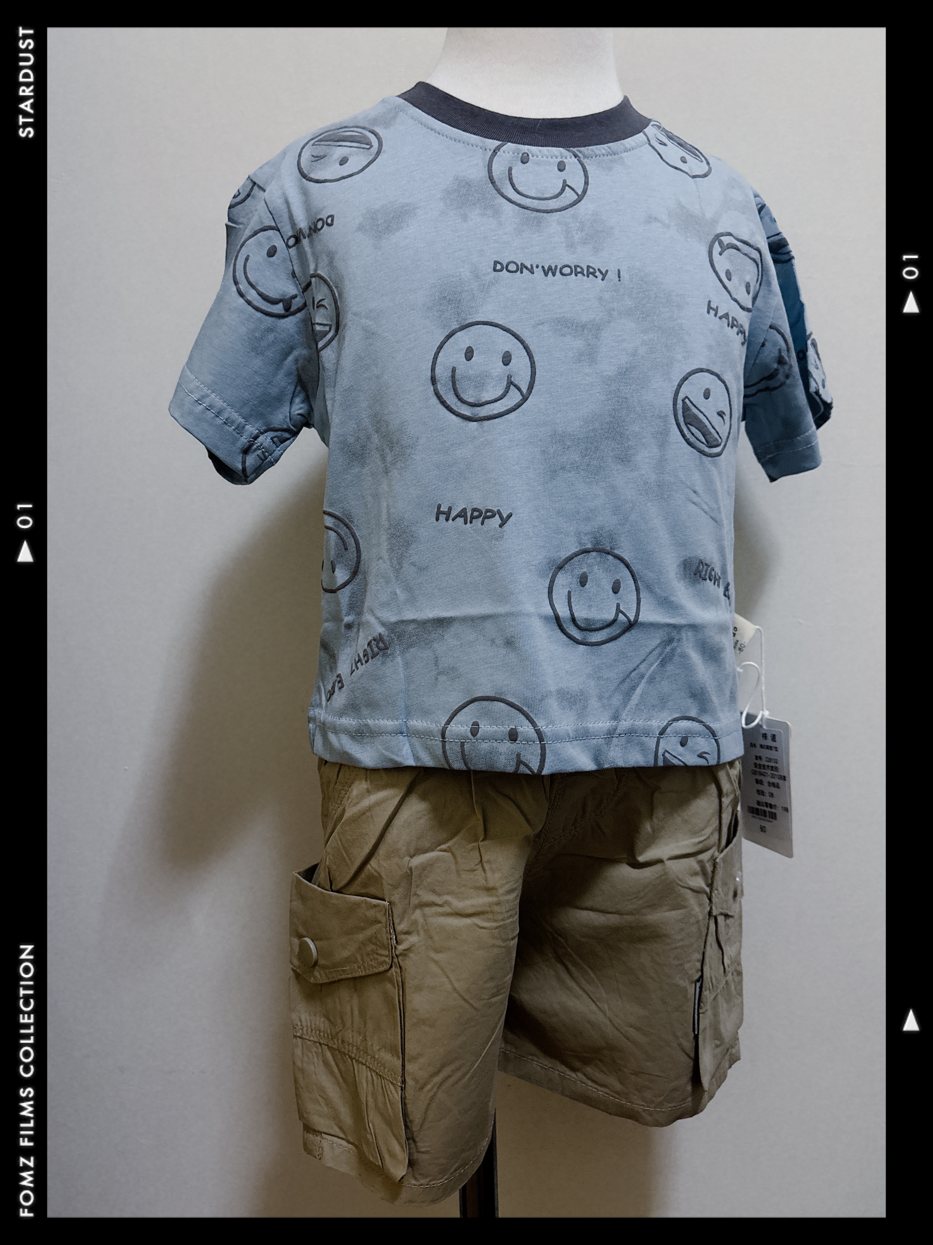 GOKOMI 選品 療癒笑臉短袖上衣＋多口袋工裝短褲套裝