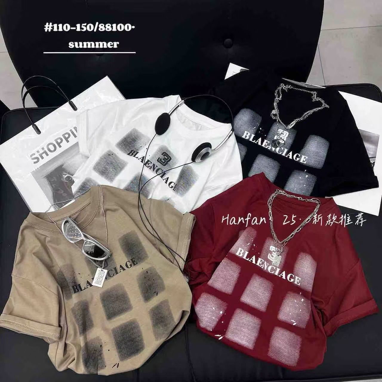 GOKOMI 選品 格紋塗鴉短袖Tee