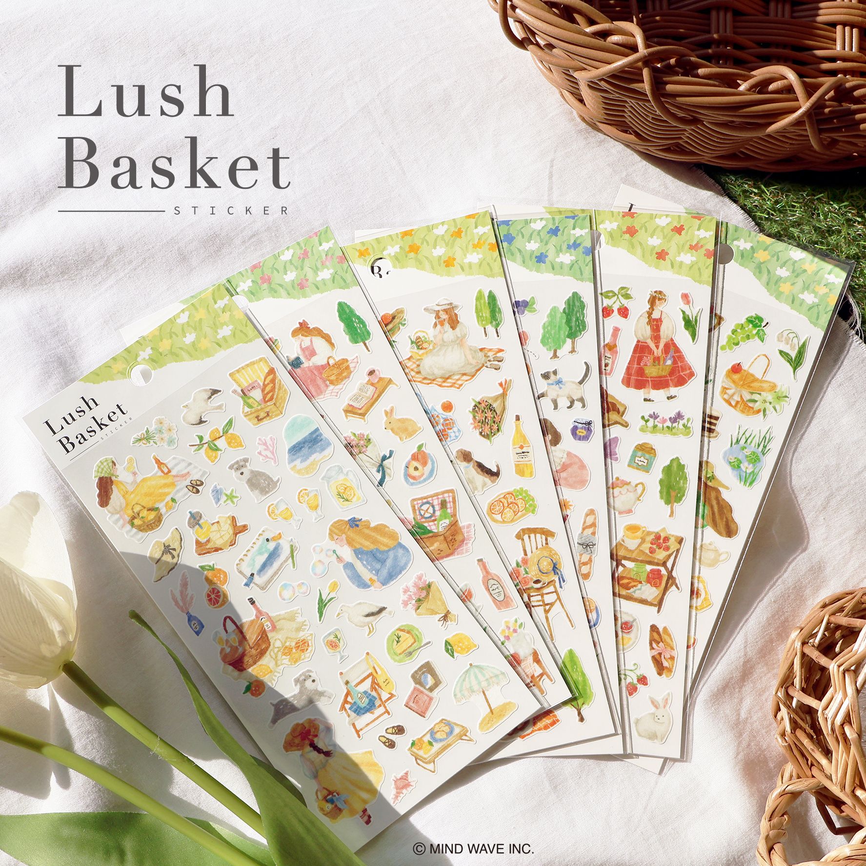 MIND WAVE 貼紙｜Lush Basket 繽紛野餐