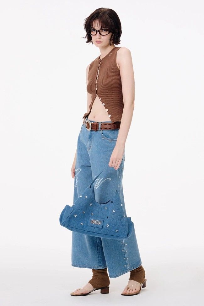 【預購】Uncoated Denim Hobo Bag（勿直接下單 請先私訊IG詢問⮕@_w.e_shop）