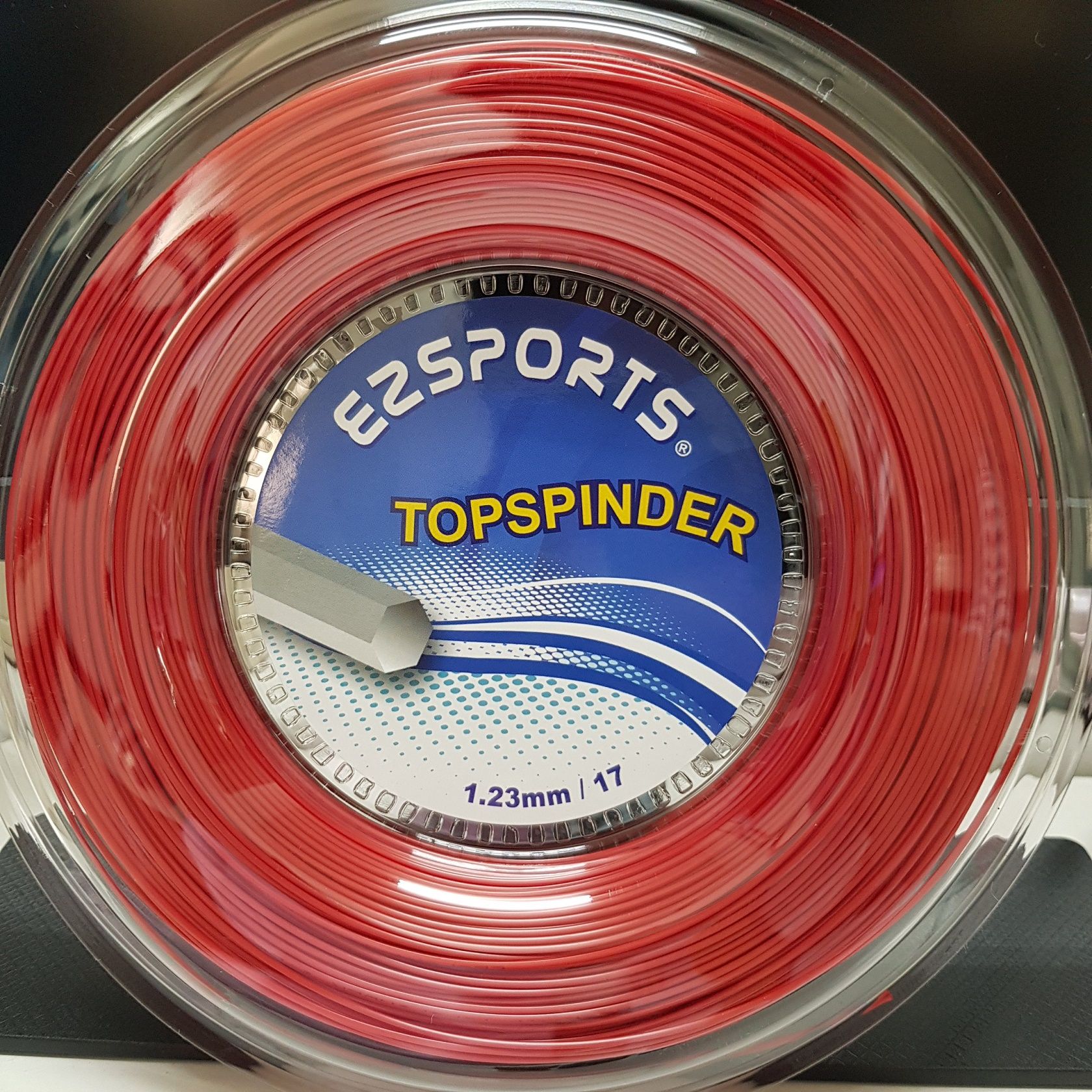 【EZSPORTS】TOPSPINDER 網球線/六角線/硬線/台灣製造/200米/1.23mm（黑、紅、天空藍）