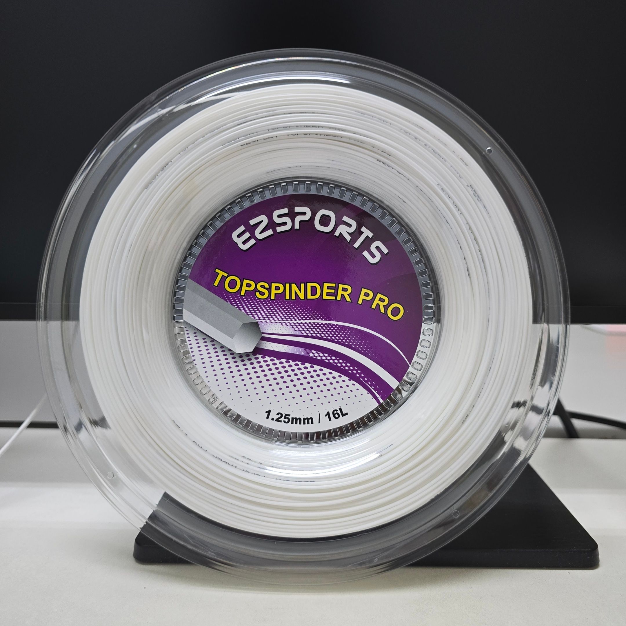 【EZSPORTS】TOPSPINDER PRO 網球線/六角線/硬線/台灣製造/200米/1.25mm（黑色、白色）