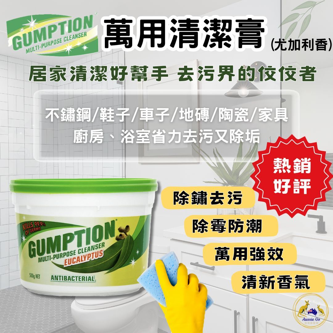 澳洲 Gumption 萬用清潔膏 （尤加利） 500g | 強效去汙 去污膏 去漬去污 除鏽 萬用清潔 多用途清潔