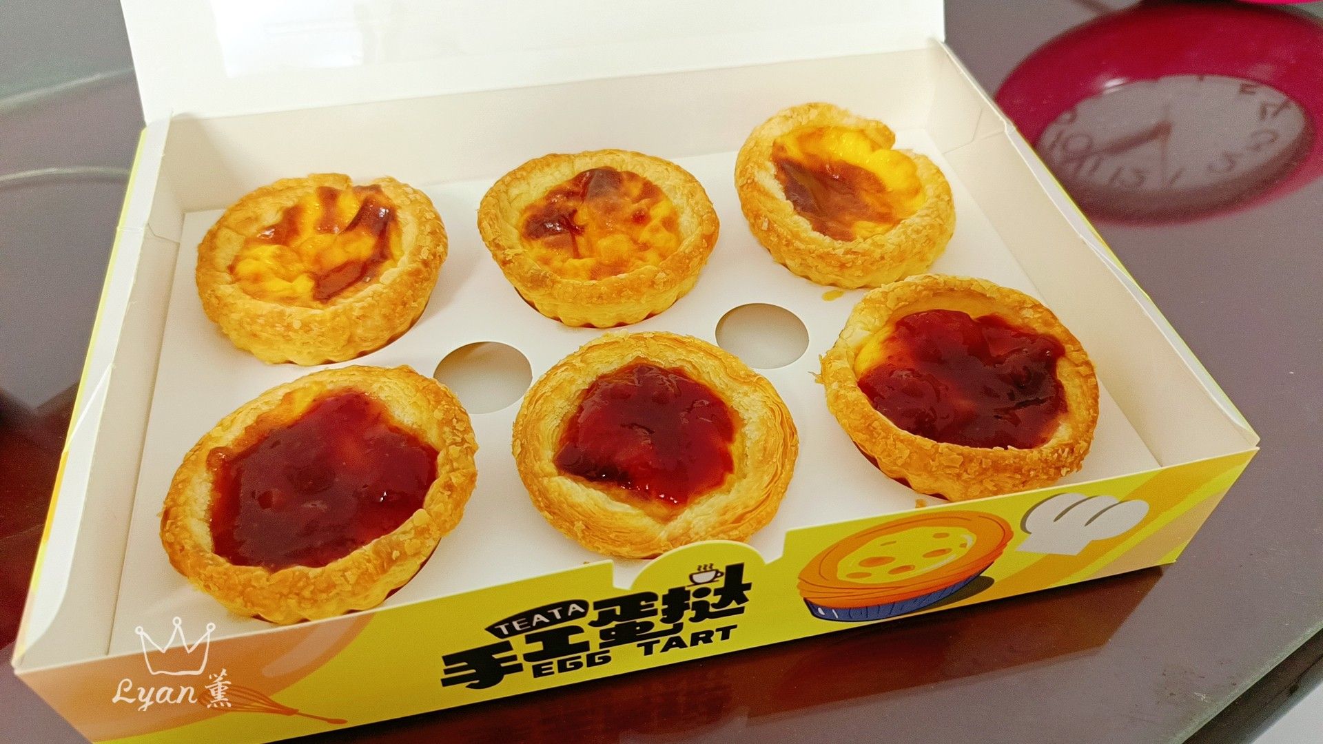 手工葡式蛋塔一盒6顆-草莓醬or藍莓醬