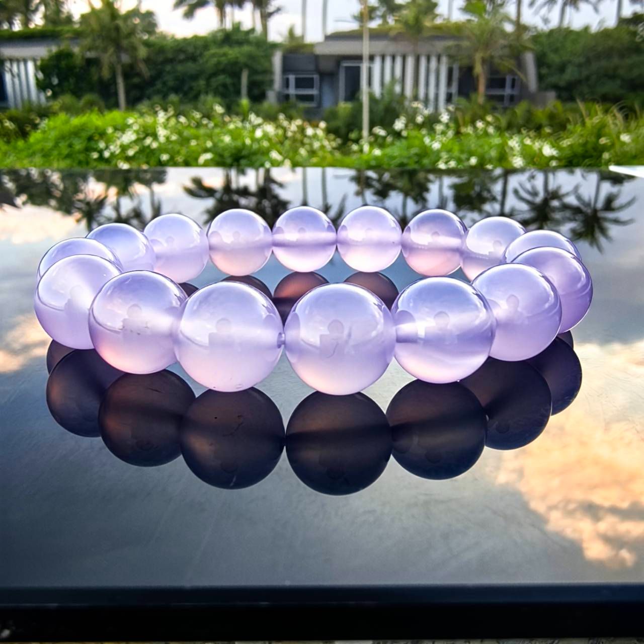 天然紫玉髓手鍊 12.1mm 手圍16.5 手串