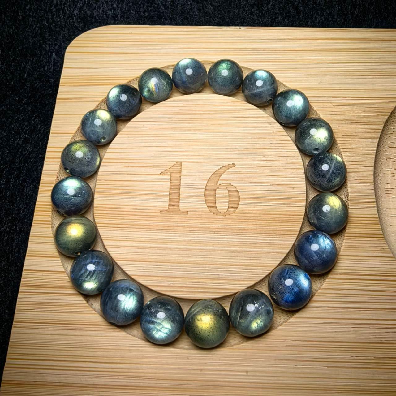 ╭＊極光森林＊╮天然綠光拉長石手鍊 手圍16 原礦拉長石