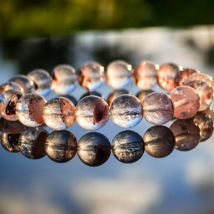 ╭＊穿越。撒哈啦＊╮純天然紅塔山幽靈手鍊10.8mm 手圍16.5 水晶 手串 手鏈 紅幽靈