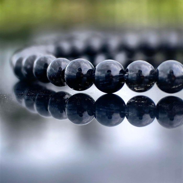 ╭＊穿越。執行＊╮純天然黑髮晶手鍊 5.2mm 手圍15 順髮 黑髮 手鍊