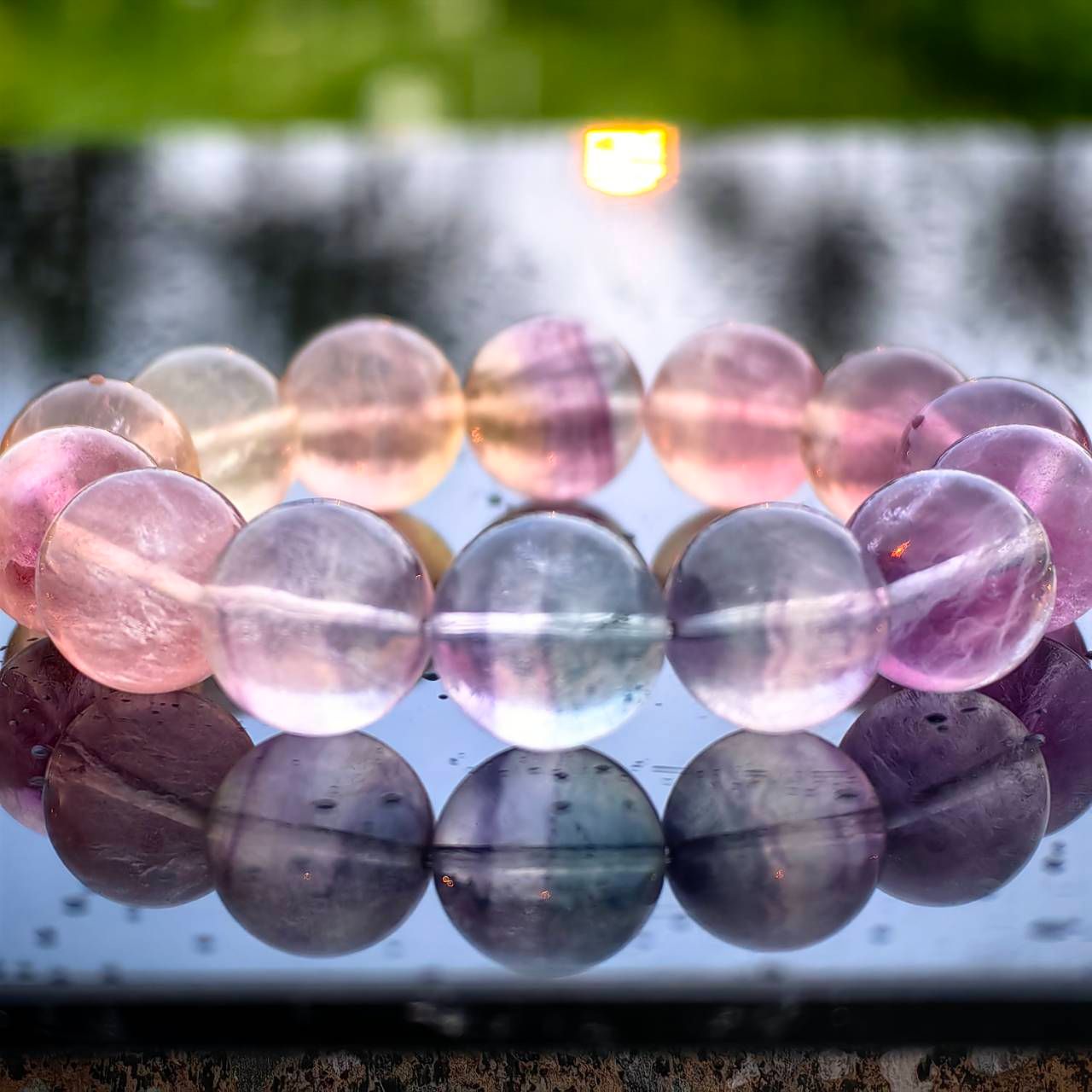 天然螢石手鍊 14mm 大泡泡 大糖果 水晶 夢幻色