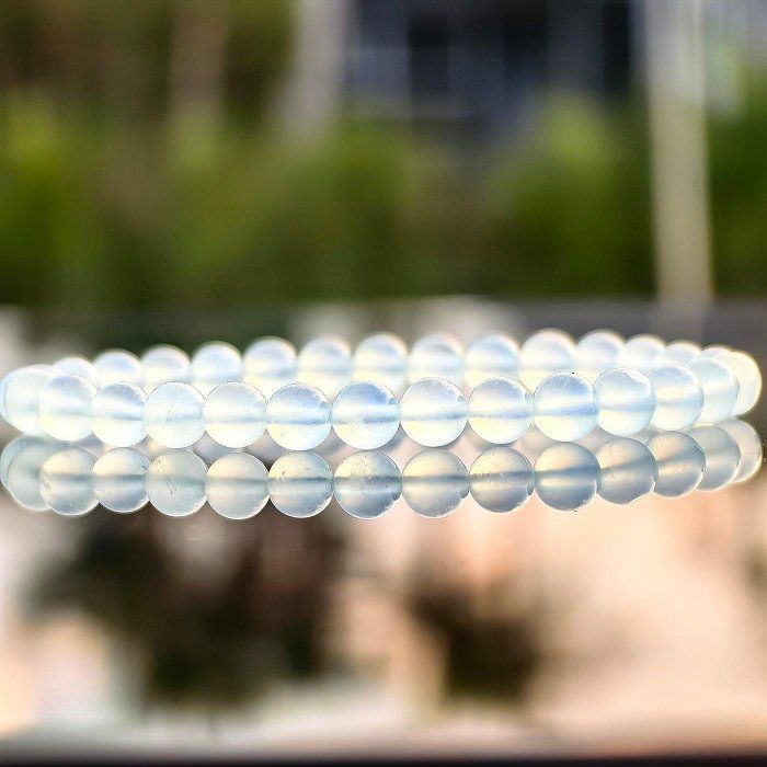 ╭＊練習曲＊╮天然海藍寶手鍊 6.3mm 手圍15 手串 晶礦 水晶