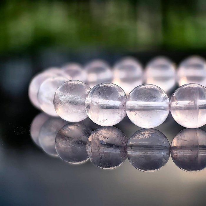 ╭＊桃花樁＊╮純天然果凍粉水晶9.2mm 手圍15 粉晶 水晶 帶星光