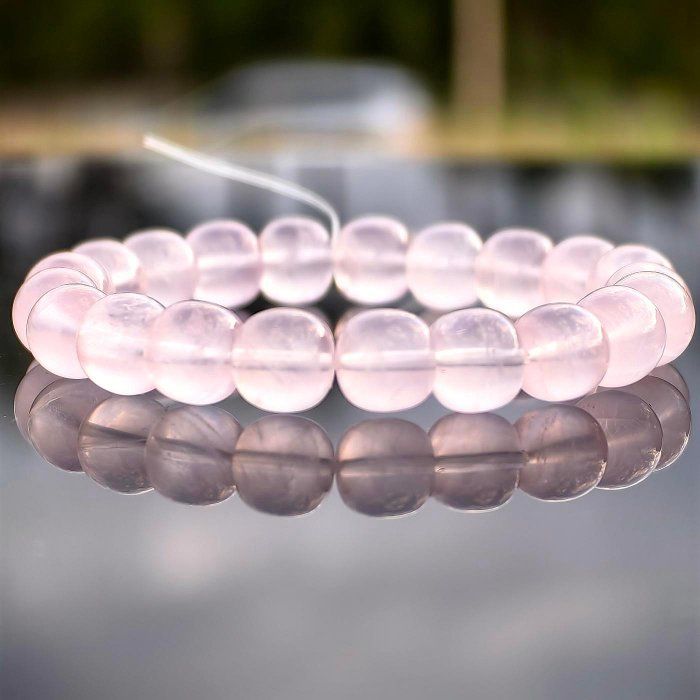 ╭＊桃花樁＊╮純天然果凍粉老行珠 手鍊9.8mm 手圍16 古典美 粉水晶 芙蓉晶 愛情晶 招桃花 愛情 人緣