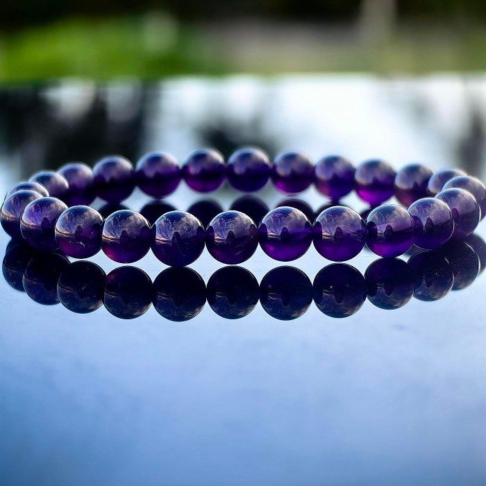╭＊紫韻＊╮純天然烏拉圭紫水晶手鍊8.2mm 手圍15 手串 紫晶 水晶 晶礦