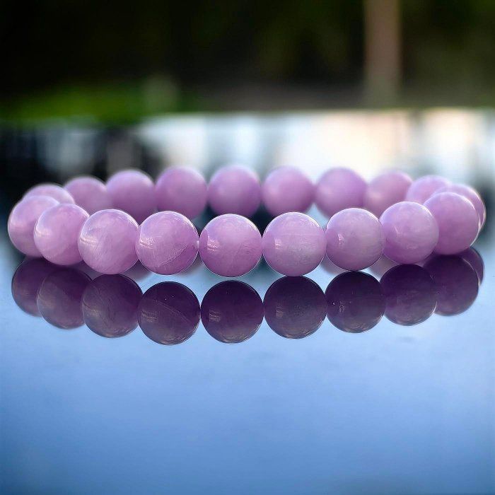 ╭＊穿越。皇后＊╮天然紫鋰輝水晶手鍊 9.7mm 手圍16 手串 水晶 晶礦