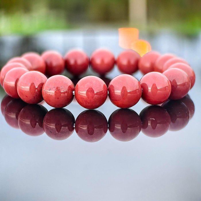 ╭＊一圖一物＊╮天然保山滿肉南紅手鍊 10.1mm 手圍16 手串 水晶 晶礦 手鏈