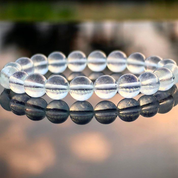 ╭＊練習曲＊╮天然海藍寶手鍊 9.2mm 手圍16 手串 晶礦 水晶