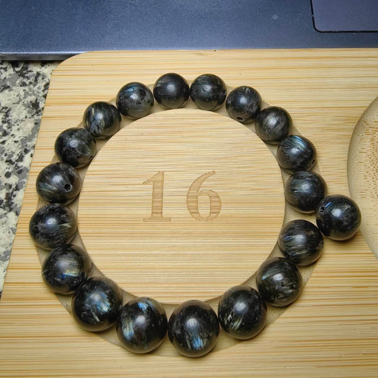 天然藍閃石手串 10.2mm 手圍16.5 水晶 手串