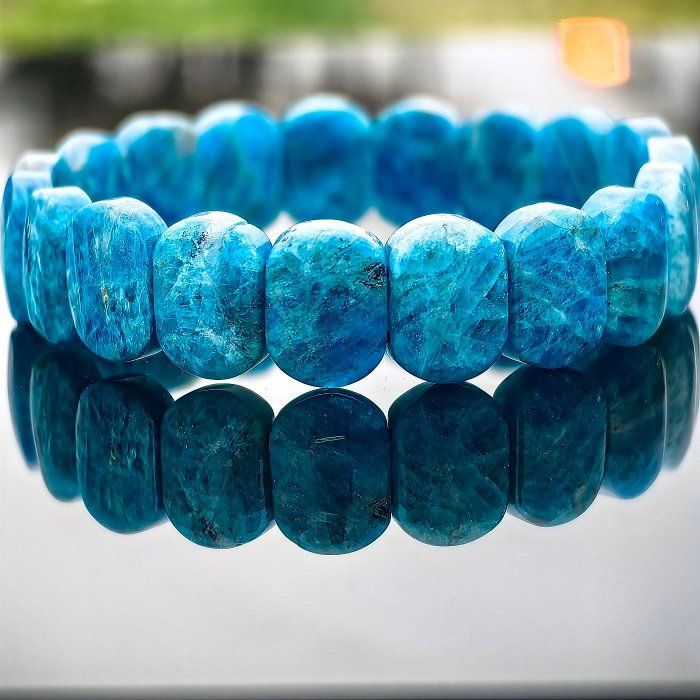 ╭＊一圖一物＊╮ 純天然 藍磷灰手排 15mm 手圍18 手串 手鍊