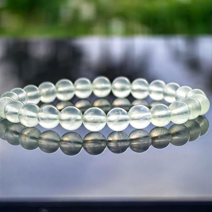 純天然葡萄石手鍊 7.5mm 手圍16 手串 水晶 礦石 綠葡萄石