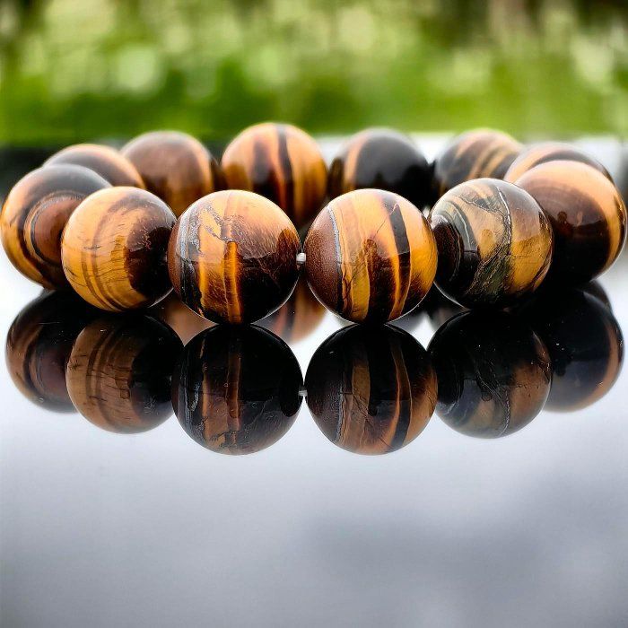 ╭＊穿越。嘯天＊╮純天然虎眼石手串18mm 手圍17.5水晶 礦石 手串 手鏈 手環 DIY 串珠