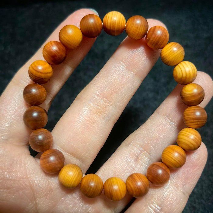 ╭＊文玩＊╮純天然崖柏手鍊8mm 手圍15 文玩 木串 手串 DIY