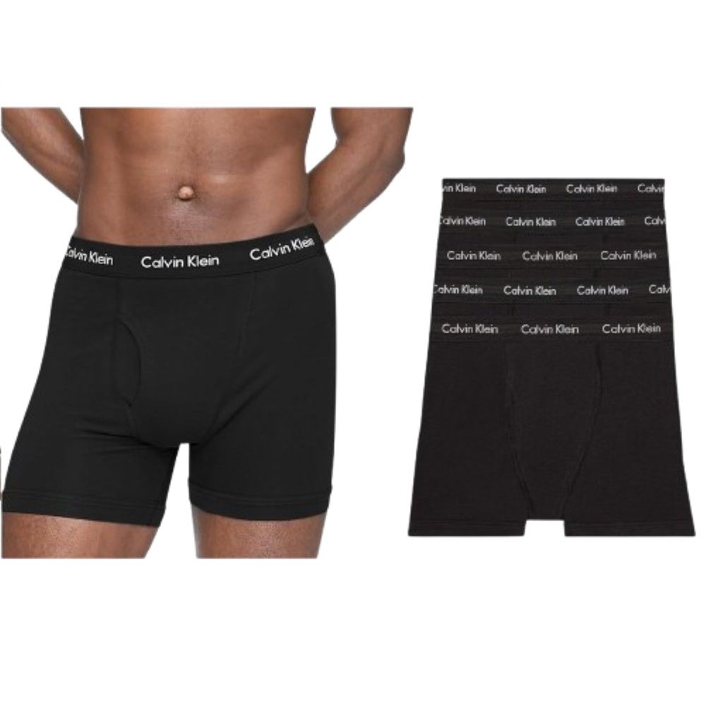 Calvin Klein CK  男內褲 五件組 棉質彈性 長版 四角內褲   NB2164-001