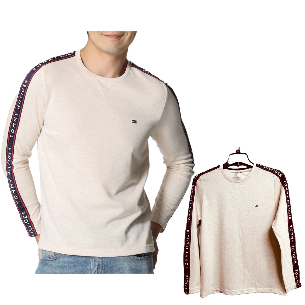 Tommy Hilfiger 簡約休閒透氣 袖子串標LOGO字樣 長袖薄款 T恤 長T 09T4257