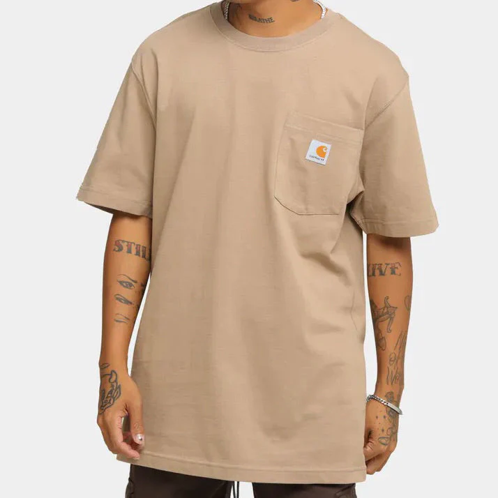 Carhartt  K87口袋T 重磅數/工裝短T/小logo標/USA/素T/滑板/T恤 街頭潮牌 美國經典品牌