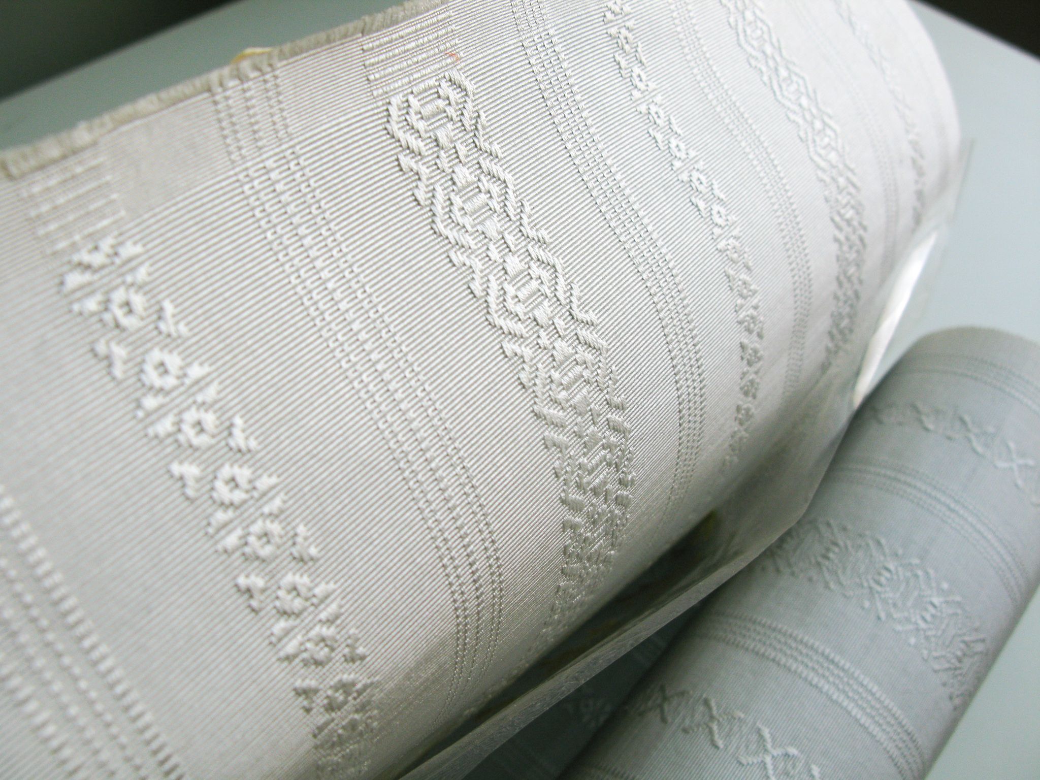 { 淺灰 } 名古屋帶用  | 蠶絲 築前博多織