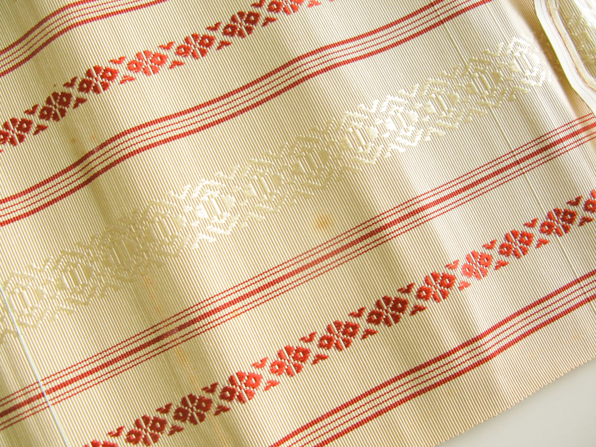 { 黃紅 } 名古屋帶用  | 蠶絲 築前博多織