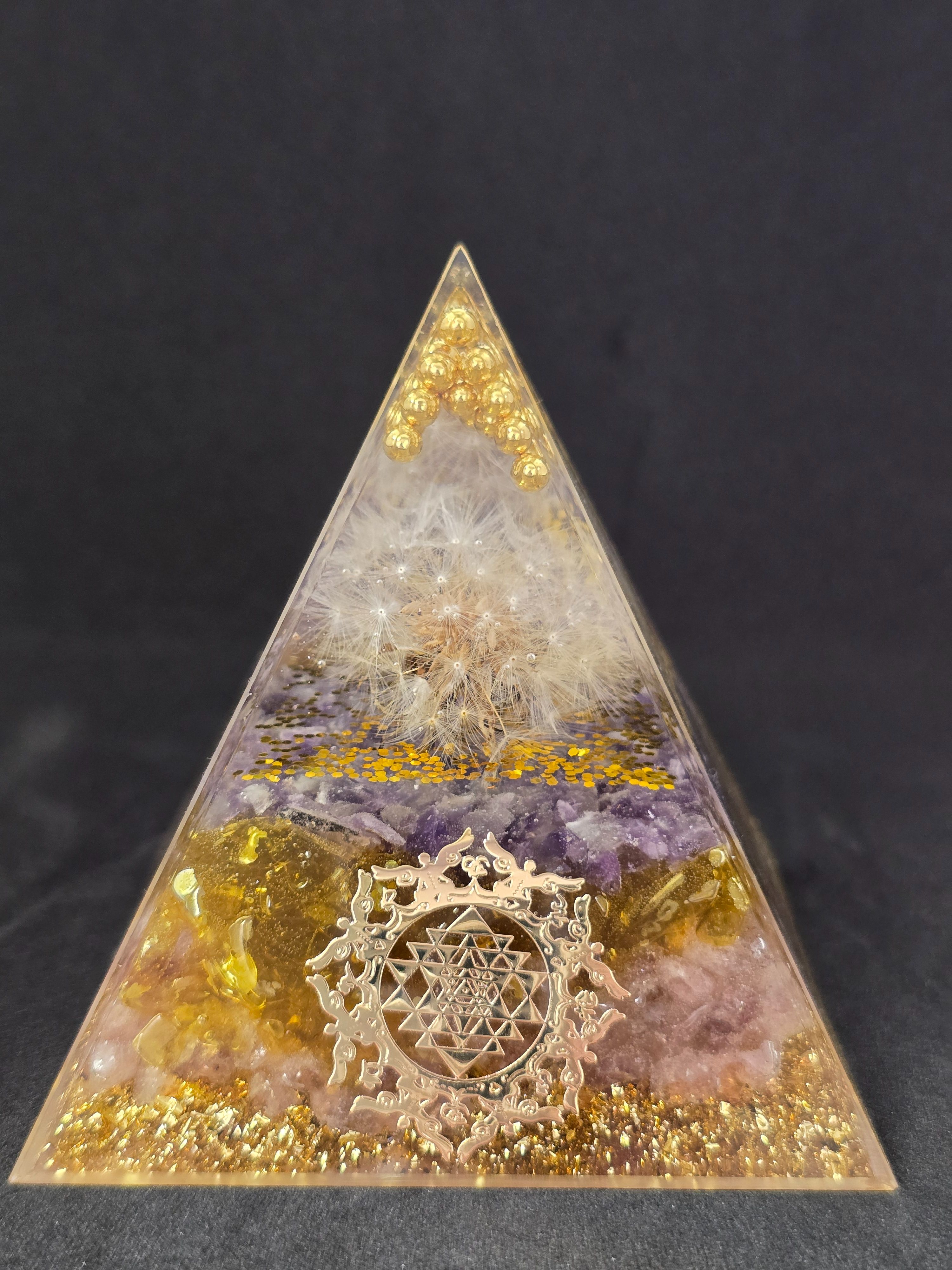 SriYantra顯化之光 （紫）☆滴膠金字塔•能量塔