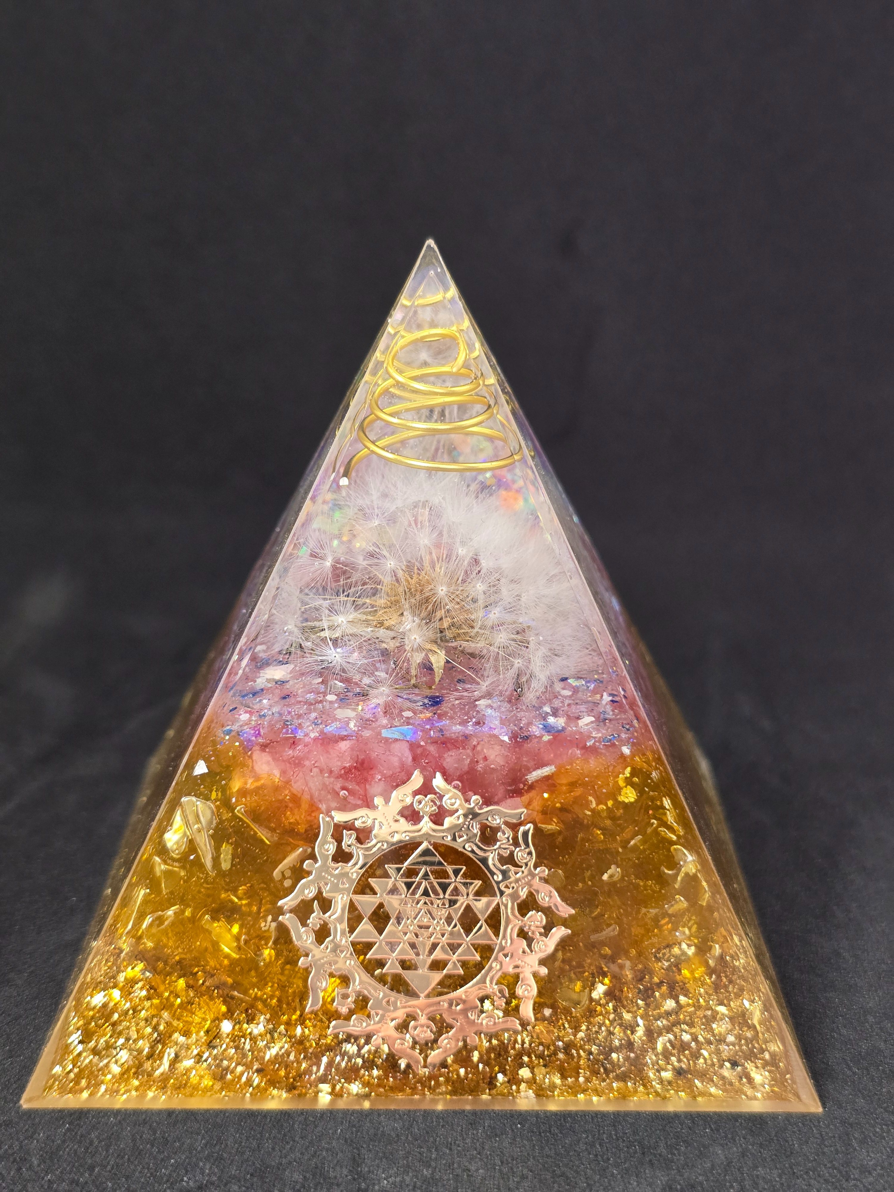 Sri Yantra顯化之光（粉）☆滴膠金字塔•能量塔