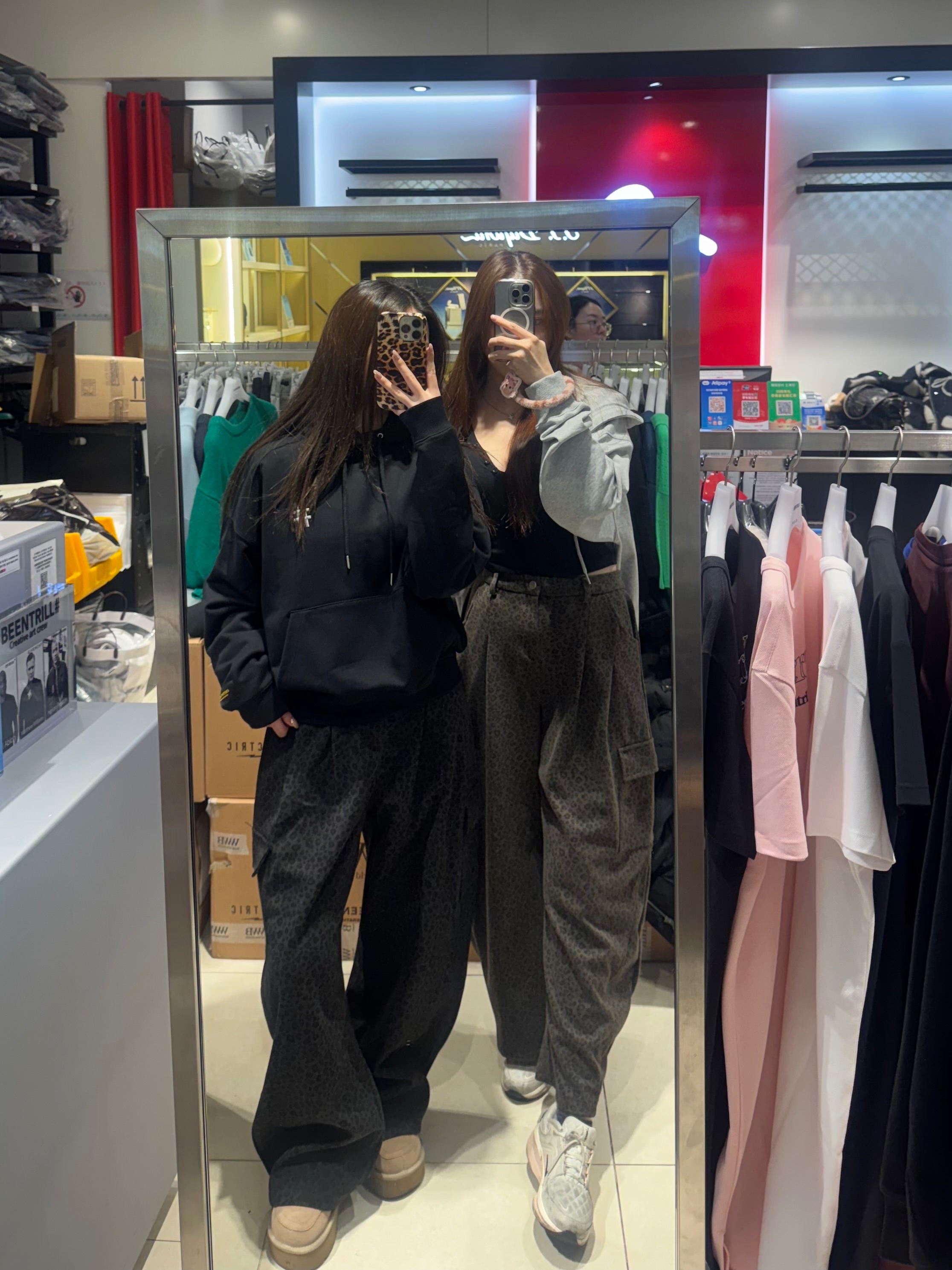 自訂款豹紋落地長褲（彎刀褲）474/預購款