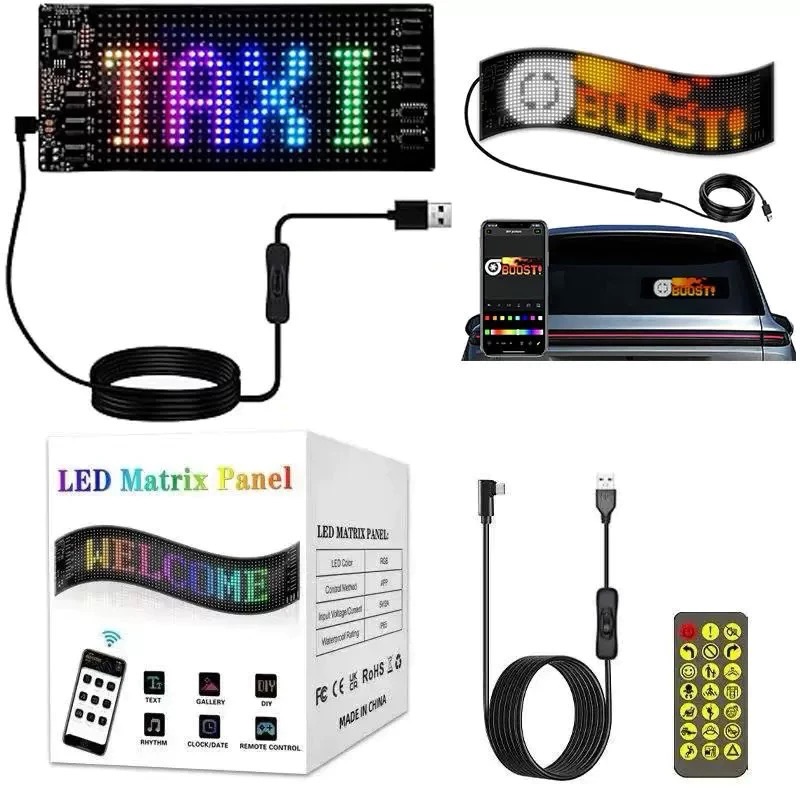 127.軟屏LED顯示燈版 車窗玻璃 rgb燈珠 usb 5v供電 車用 商用 玻璃門 娃娃機用