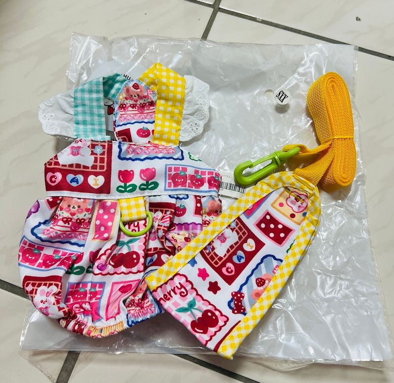150.XXS 狗狗衣服 寵物迷你犬小型犬幼犬 荷葉邊彩色可愛背心洋裝附牽繩