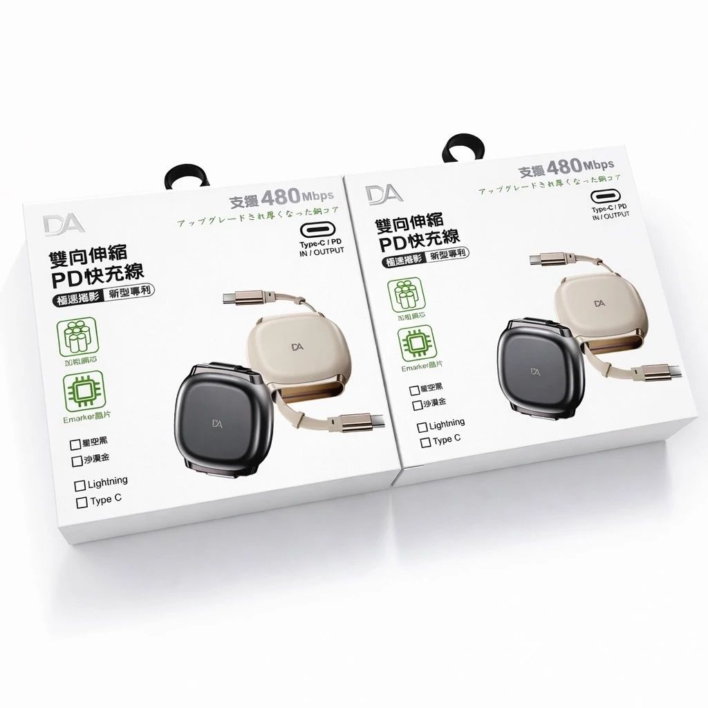 157.DA 雙向伸縮充電線 數據線 快充線 100W PD快充 蘋果 TYPE-C  IPHONE 快充 伸縮線