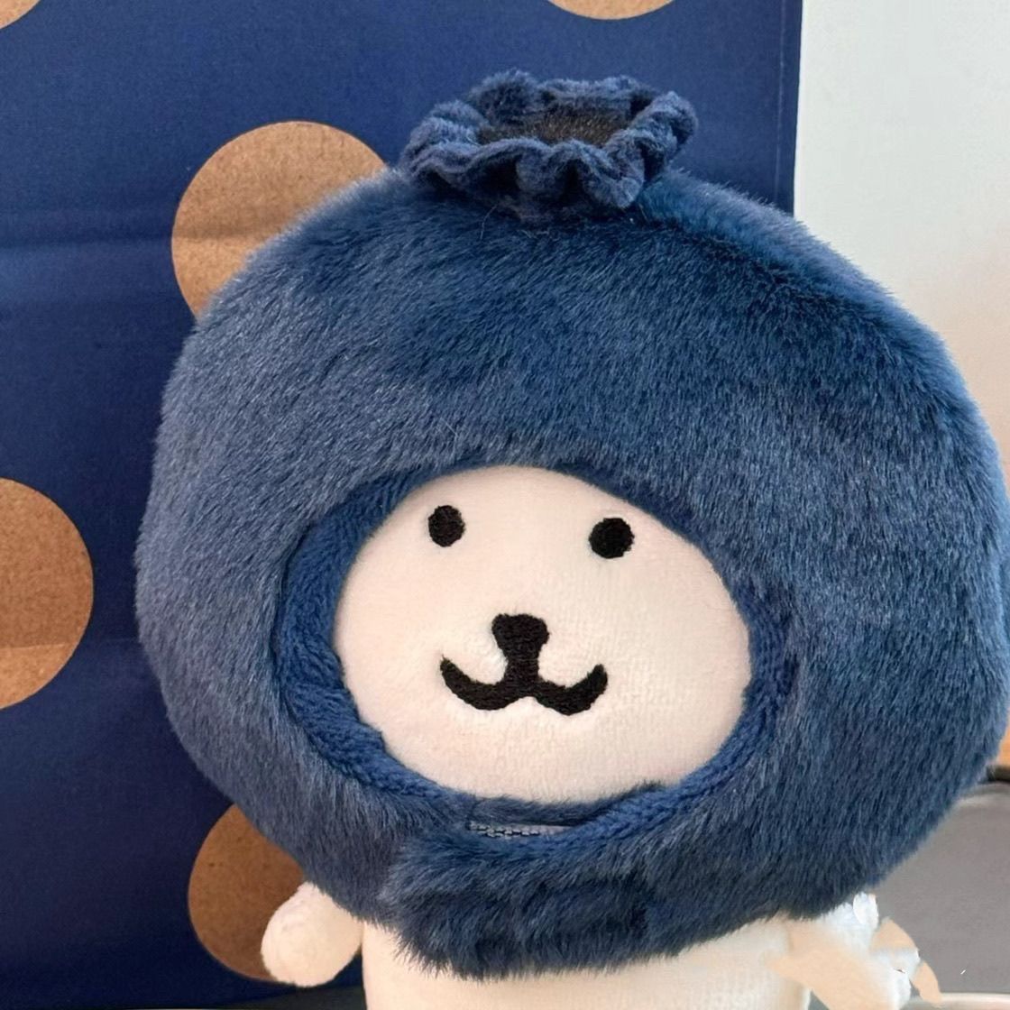 13釐米自嘲熊10釐米棉花娃娃 “藍莓頭套”可愛公仔換裝娃衣頭套