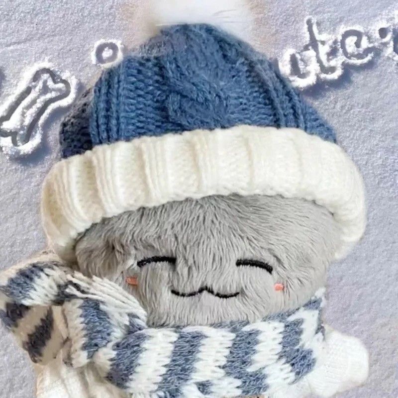 帽子冬天毛茸茸自嘲熊娃衣10cm公仔 掛件玩偶棉花娃娃衣服帽子圍巾