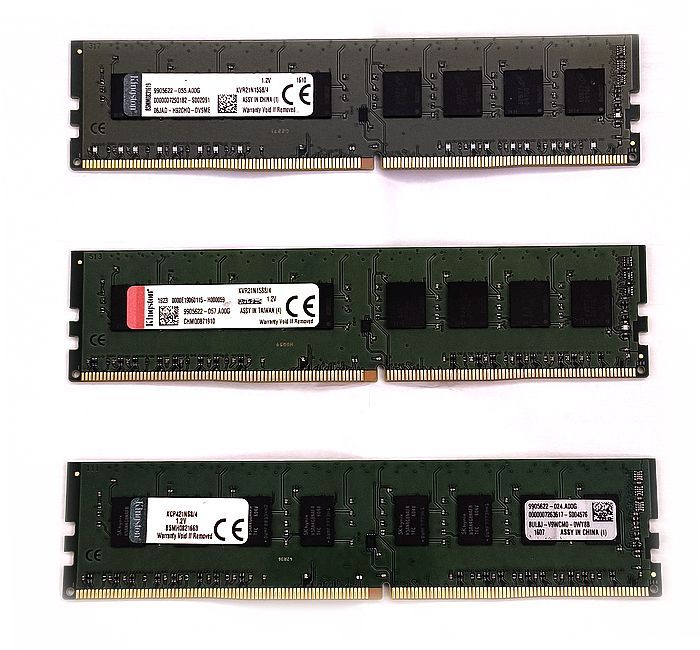 三支 KINGSTON DDR4-2133 4G 桌機記憶體一起賣