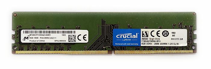 Micron 美光 Crucial DDR4-2666 8G 記憶體（桌機/單面顆粒）