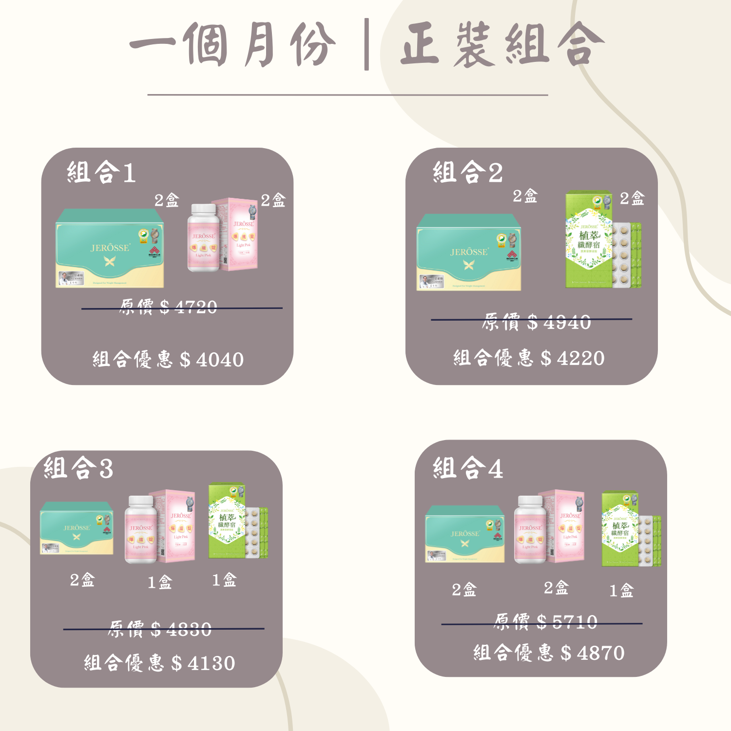 纖體一個月份正裝組合