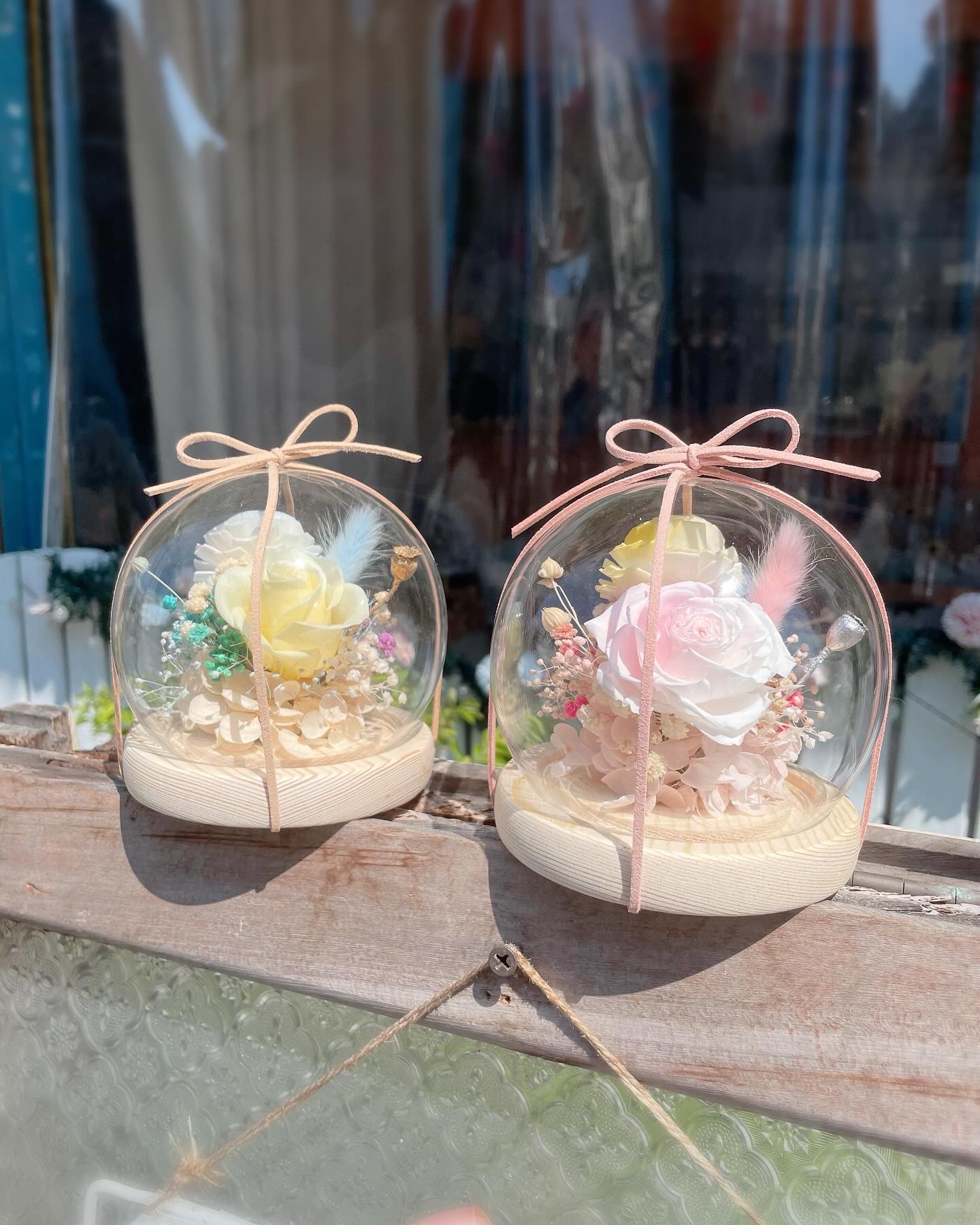 永生玻璃罩花盅-（球體直徑11公分）