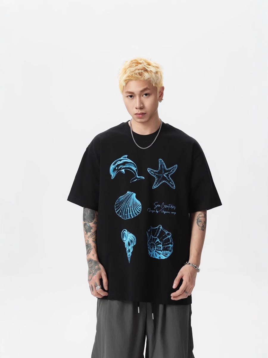 海洋生物印花T恤