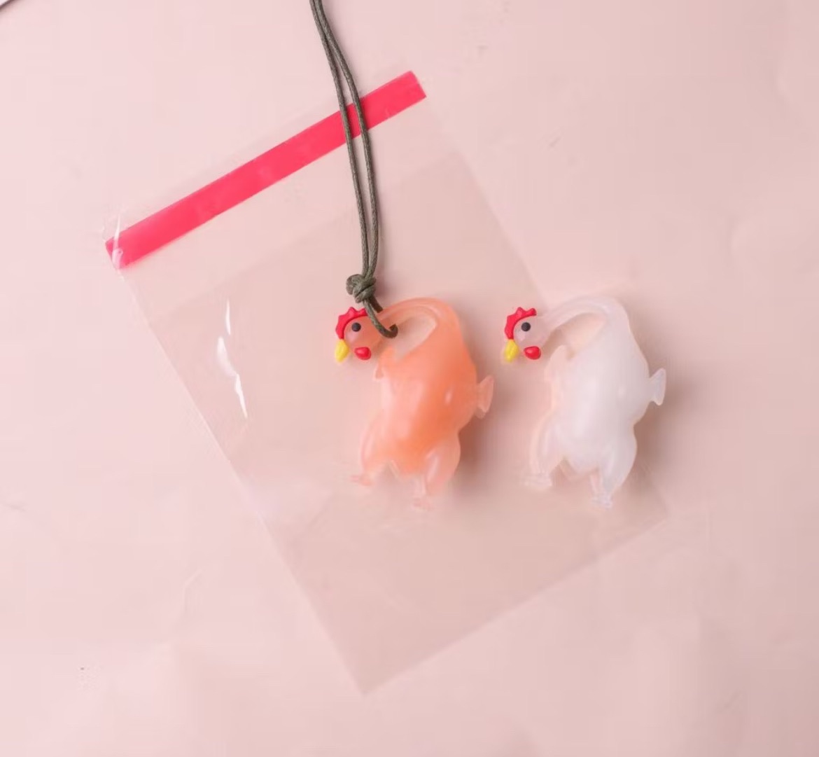 變色烤雞掛件 帶掛繩 帶透明袋 變色烤鴨 汽車掛件 包包掛件 創意掛件 創意鑰匙扣 鑰匙扣 小禮物